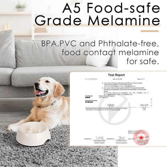SUPERDESIGN Slow Feeder Dog Bowl Cat Bowl 1/2 Cup Slow Feeding Dog Bowl for Small Medium Breed Anti Gulping Healthy Eating Interactive Bloat Stop Fun Alternative Non Slip Puzzle Dog Food Bowl, White