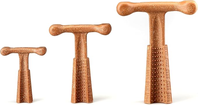 Medium T-Bone Dog Chew Toy, Bamboo Fiber & Nylon, Durable Long Lasting Dog Chew for Aggressive Chewers, Small Breed, Non-Splintering (Medium -5.75")