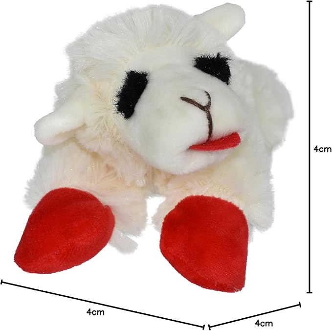 Multipet Lamb Chop Dog Plush Toy - Squeaky Toy for All Dogs - Extra Soft Plush - Stuffed Animal Dog-Toy for Cuddling & Playing - Cute Pet-Toy (6",Cream),(Pack of 3)