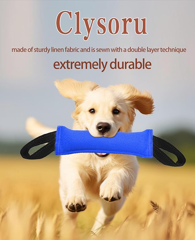 Clysoru tug Toy for Dogs Tug of War Dog Puppy Bite with 2 Strong Handles Made Durable Tear Resistant Stitches