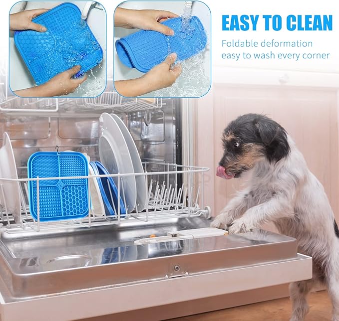 Lick Mat for Dogs, Premium Lick Pad with Suction Cups for Dog Anxiety Relief, Slow Feeder Dog Bowls, Bathing, Grooming and Training