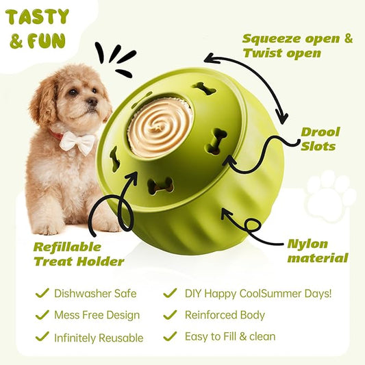 Frozen Dog Treat Toy to Keep Them Busy, Cognitive Dog Enrichment Toys for Brain Stimulation, Long Lasting Interactive Toys to Reduce Boredom & Anxiety Relief (Nylon)