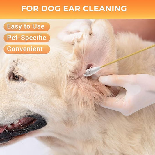 200PCS Large Cotton Swabs, Dog Cotton Swabs for Ears, 6" Long Dog Ear Swabs Large Size, Highly Absorbent Cotton Buds with Strong Bamboo Stick, Specially Designed for Dogs Cats Ear Cleaning, Pet Care