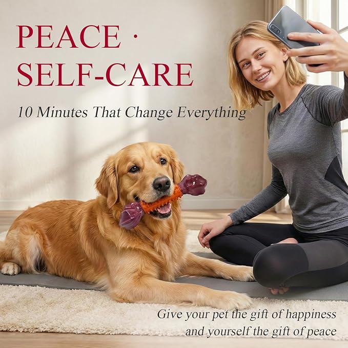 Apasiri 3-Pack Dog Toys for Aggressive Chewers Peanut Butter Flavored: Dog Bones for Large Dogs, 8" Chew Toys Long-Lasting, Tough Nylon & Rubber