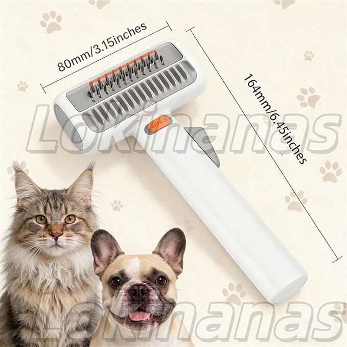 2026 New 2-in-1 Pet Self-Detangling & Grooming Comb, 2-in-1 Pet Comb Untangle & Remove Tangles One-Touch Switch, Pets Grooming Brush Detangle, Deshed, Massage for Dogs & Cats (1PC)