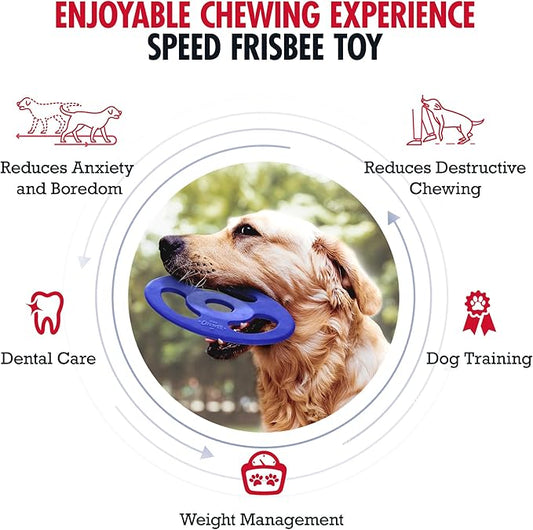 SuperChewer Tough Tug-of-War Flying Disc Toy | Lifetime Replacement | Strong Natural Rubber | Great Tug Disc Fetch Toy for Dogs | Ultra Durable Chew Toys for Aggressive Chewers | For All Breeds