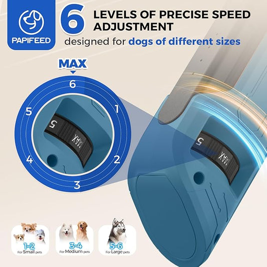 PAPIFFEED Dog Nail Grinder, Quiet 6-Speed Electric Nail Trimmer with Dual LED Light, Rechargeable for Small Medium Large Dogs, with Premium Nail Clipper (Sky Blue Set)