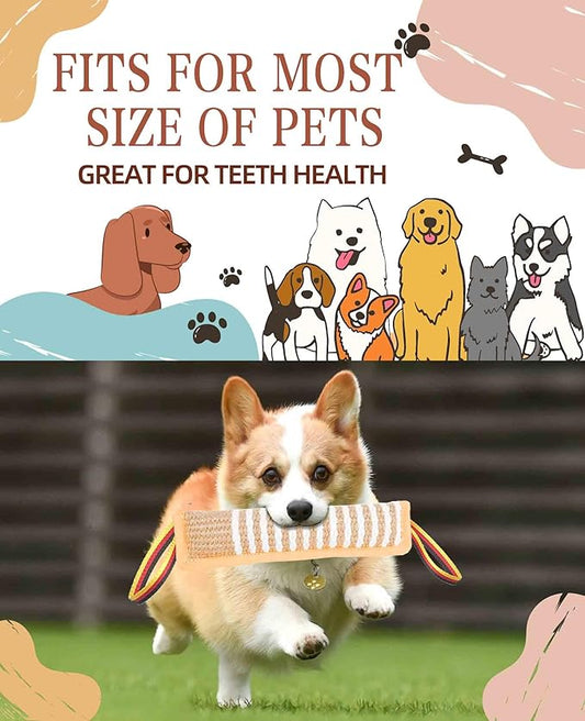 Clysoru Dog Tug Toy Tough Jute Bite Pillow Lasting Training Equipment Puppy to Large Dogs Interactive for Large and Small