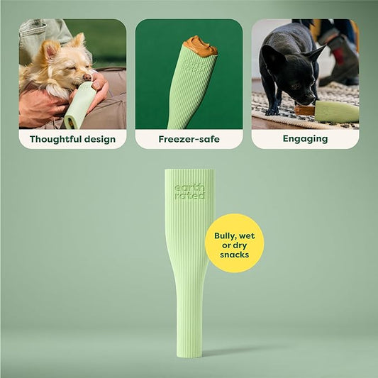 Earth Rated Dog Toy, Enrichment Toys for Adult and Puppy Dogs, Dishwasher and Freezer-Safe, Natural Rubber, Small, Green