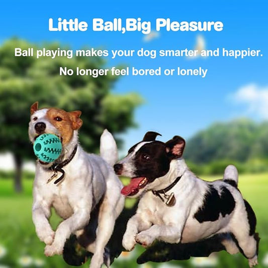 Idepet Dog Toy, Nontoxic Bite Resistant Toy for Pet Dogs Puppy Cat, Dog Pet Food Treat Feeder Chew Tooth Cleaning Exercise Game IQ Training Ball (3.15 inch, Blue&Green)