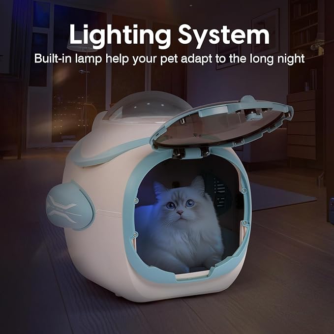 4 in 1 Foldable Pet Stroller with Detachable Carrier for Small Dogs & Cats, Space Capsule Travel Stroller with Inbuilt Fan,Temperature Display & Night Light,Puppy Kitty Doggie Bunny Stroller(Pink)