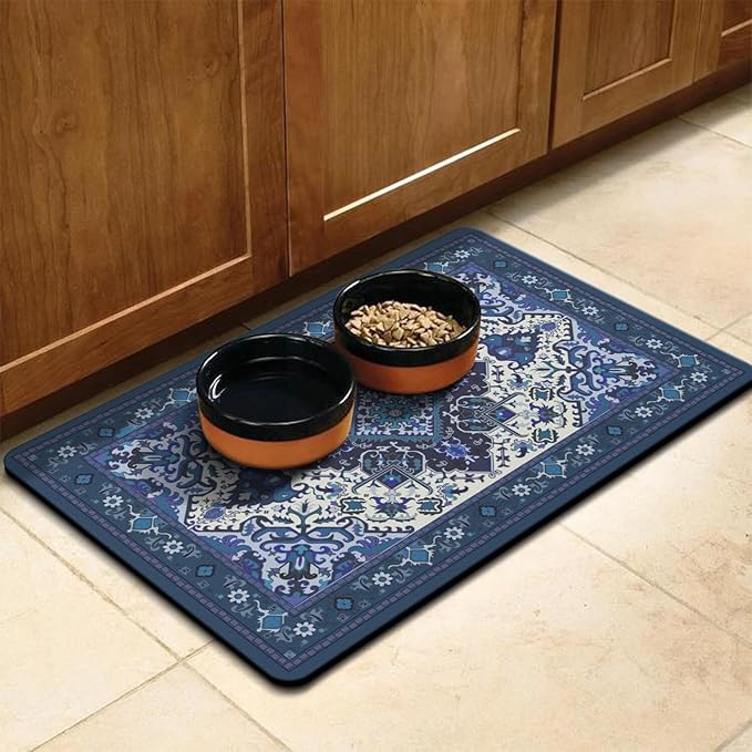 Pet Feeding Mat for Floors Waterproof Dog Mat for Food and Water Absorbent Quick Dry Non Slip mat for Cat Bowls