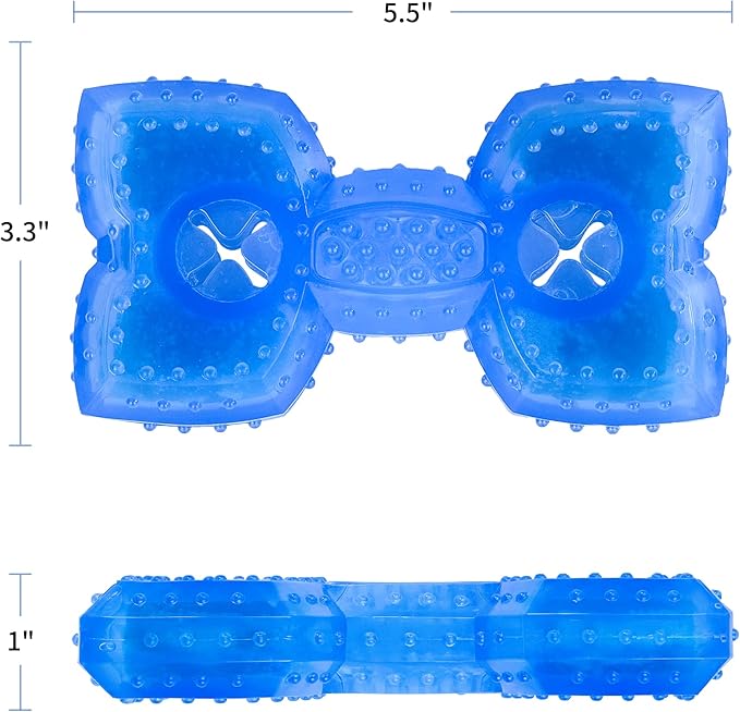 NWK Pet Teether Cooling Chew Toy for Dogs Teething Toy for Puppies, Fit with Treats for More Fun (Chewing Bone)