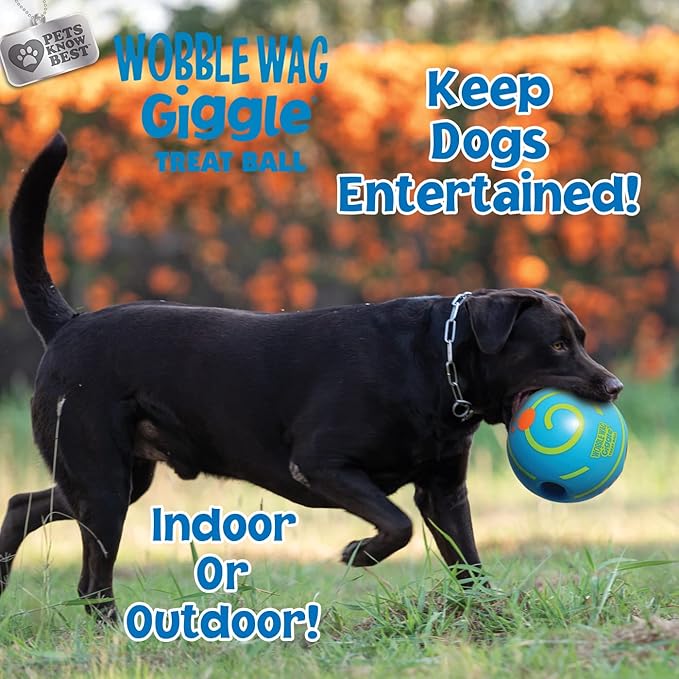 Wobble Wag Giggle Ball Interactive Dog Treat Dispensing Toy, Giggle Sounds Keeps Dogs Busy and Entertained, Pets Know Best