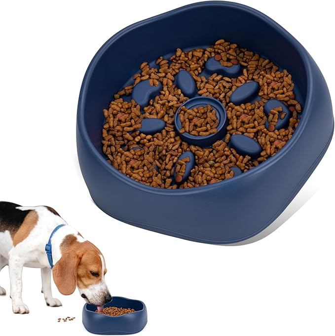 Interactive Pet Puzzle Slow Feeder Bowl - Innovative Rotating Design, Anti-Gulping, Promotes Digestion & Mental Stimulation, Non-Slip Food Dispenser for Small & Medium Dogs & Cats (Red & Yellow)