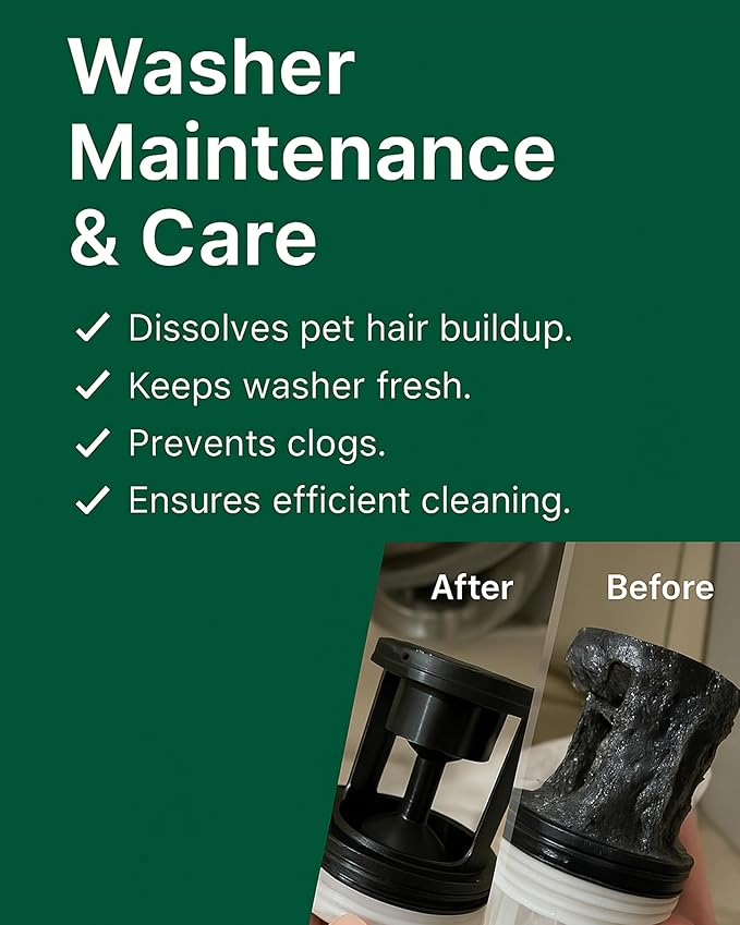 Pet Hair Dissolver For Washing Machine Cleaner, Hair Dissolving Laundry Detergent For Dog And Cat Fur, 96.7% Hair Dissolution, High Efficiency And Septic Safe, HE/Top/Front-Load Compatible, 6 Sachets