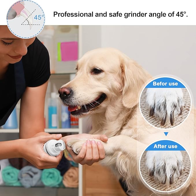 L&W BROS. Electric Dog Nail Trimmer, Rechargeable Dog Nail Grinder for Large Dogs, Pet Nail Grinder for Dogs & Cats