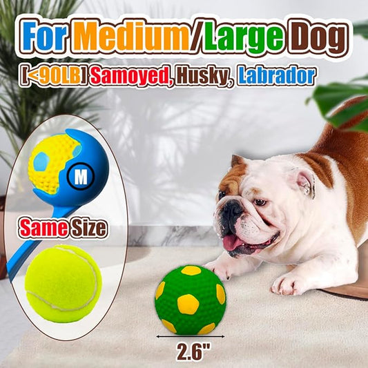 Squeaky Dog Toys for Medium Dogs 4pcs, 2.6 Inch Latex Squeak Dog Balls - Soft Bouncy Fetch & Chew Toys for Medium and Large Breeds Like Beagle, Border Collie, Samoyed, Husky, Labrador