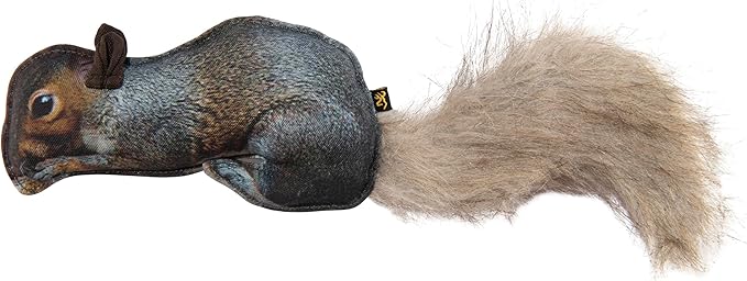 Browning Pet Training Tools, Durable Dog Toys for Tug and Fetch, Squirrel Fabric Squeaker, One Size