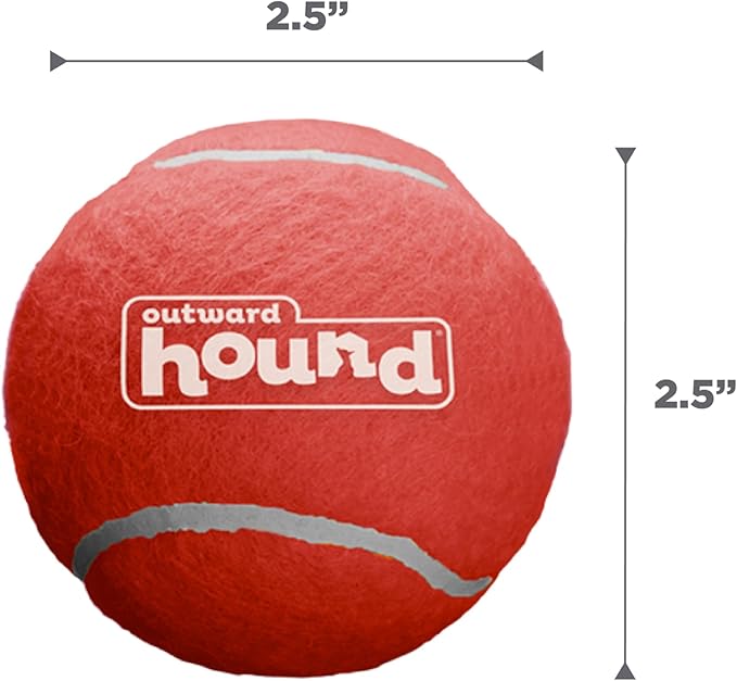 Outward Hound Squeaker Ballz – Squeaky Tennis Balls for Dogs Under 50 lbs, Interactive Dog Toy for Fetch & Training, Medium (2.5"), 4‑Pack