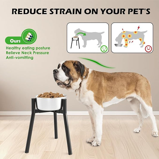 Dog Bowl Stand for Large Dogs, Adjustable Width 7-10.6" Elevated Dog Bowls,13.7in Tall Raised Food Water Stand, Single Holder, Bowl Not Included
