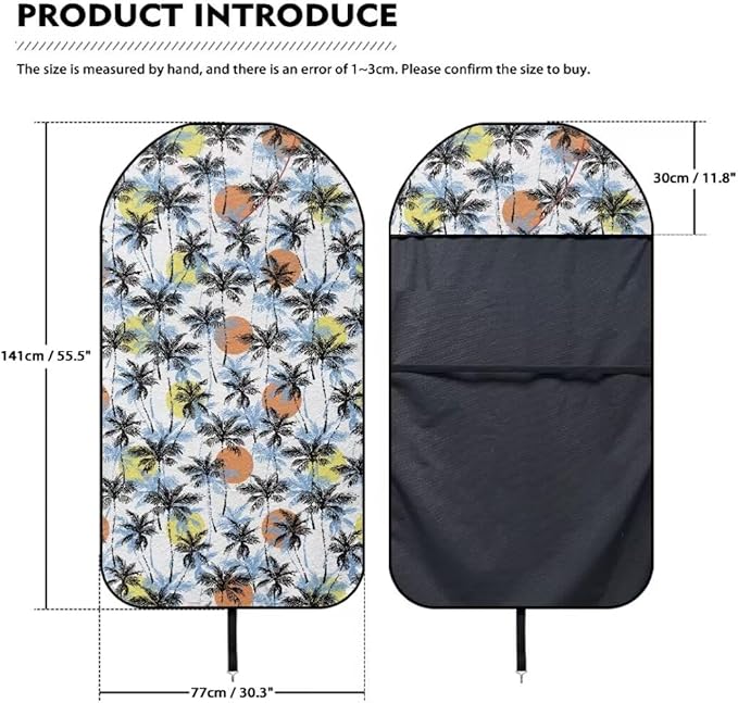 Coldinair Palm Tree Towel Car Seat Cover for Men,Sweat Car Seat Protector after Workout,Gym,Swimming,Anti-Slip Universal Car Seat Covers for Truck,Van,SUV
