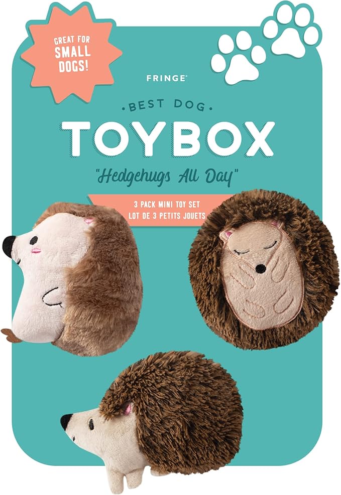 FRINGE STUDIO Pet Toy, Small Dog Toy Set, Hedgehogs, 3 Pieces (289408)