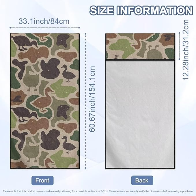 SEANATIVE Duck Camo Seat Cover Universal Car Sport Towel Seat Cushion Sweat-Absorbent Towel Cloth Suitable for All Seasons Beach Seat Cover Washable