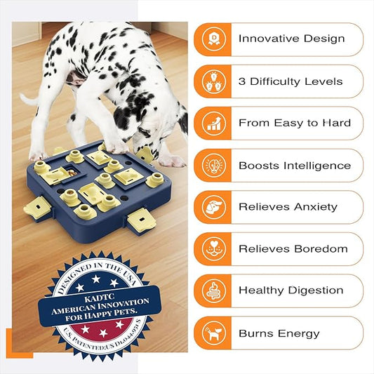 KADTC Interactive Dog Chess Puzzle Toy – 3-in-1 Treat Puzzles Game & Boredom Buster Puppy Enrichment Toys for Brain Stimulation (Small/Medium/Large Dogs)