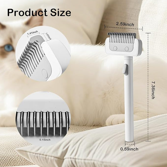 Cat Brush cat grooming supplies Gently Removes Loose Undercoat Mats, Tangled Hair and Soothes Skin. Ideal for Long and Short Haired Pets. (White)