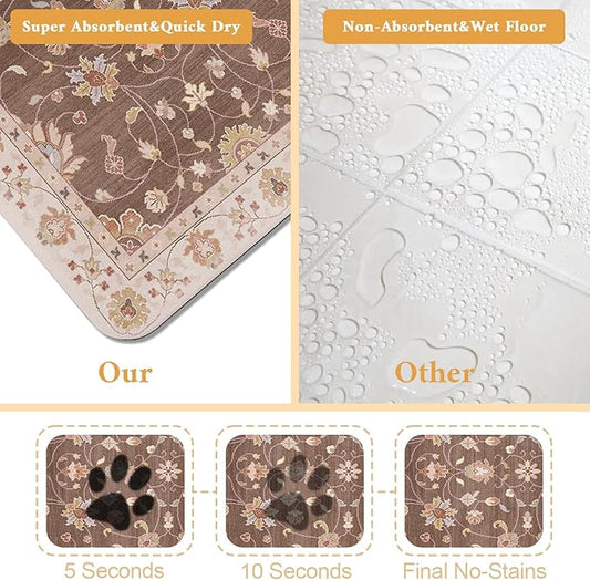 Dog Food Mat for Floors Waterproof Quick Dry Pet Placemat Cat Feeding Bowls Mats for Food and Water, Eco-Friendly Dog Accessories Diatomite Pets Supplies 12" X 20"