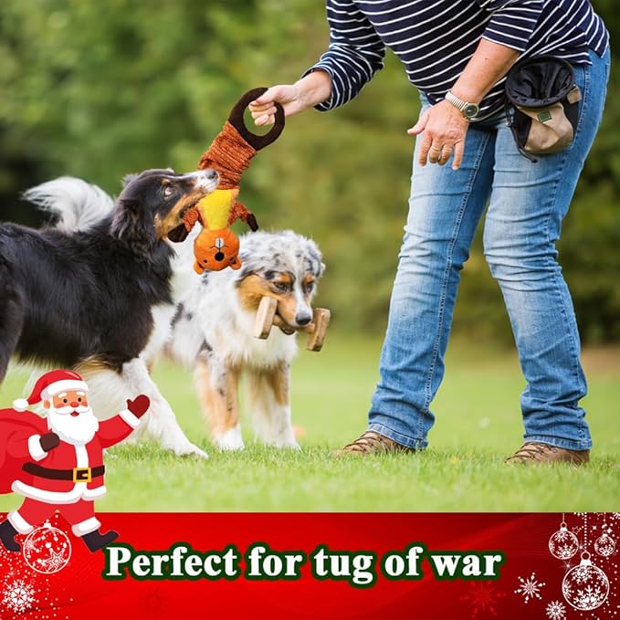 LWBMG Squeaky Dog Toys Plush Dog Toy with Crinkle Paper Tug of War Pull Interactive Dog Toys for Aggressive Chewers Cute Stuffed Animal Groundhog Dog Toy for Puppies Small Medium and Large Dogs