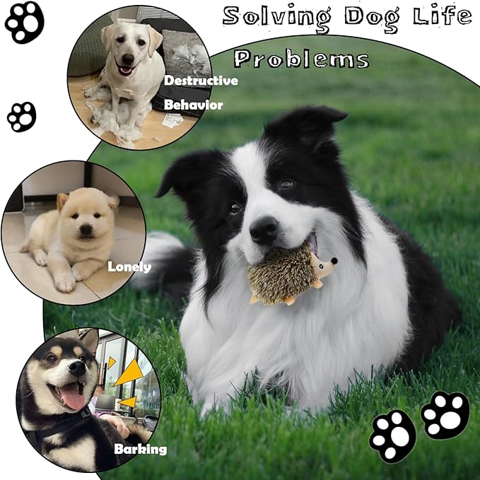 Hide and Seek Dog Toys, Mushroom Crinkle Paper Hideaway with 5 Pack Squeaky Hedgehogs Interactive Plush Puzzle Puppy Chew Toy to Keep Them Busy for Small Medium Large Dogs