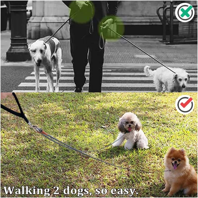 8 FT Double Dog Leash, 1/4" Rope Dual Lead, 2 Way Dog Leash - Image 7
