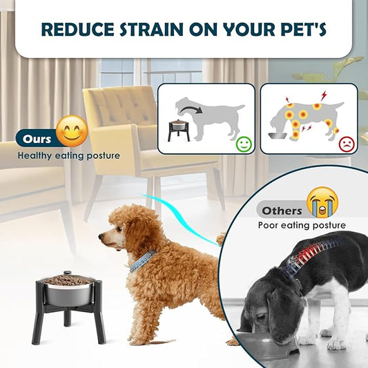 SHAINFUN Adjustable Elevated Dog Bowls Stand Compatible with 6 to 8 inch Wide Raised Stand with Metal Material for Medium and Small Sized Dogs (Bowl Not Included)