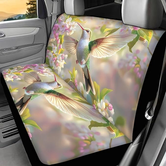 AFPANQZ 3D Hummingbird Car Rear Bench Protective Car Seat Cover Back Seat Only for Car Truck SUVs Polyester Fabric Car Universal Fit Full Wrap Dust-Proof Backseat Cover