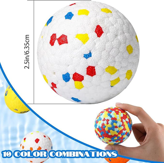 Lenwen 10 Pcs Dog Toy Ball for Aggressive Chewers Interactive Dog Ball for Boredom and Stimulating Bouncy Floating Rubber Toy for Large Medium Small Puppy(2.5 Inch,Glitter Color)
