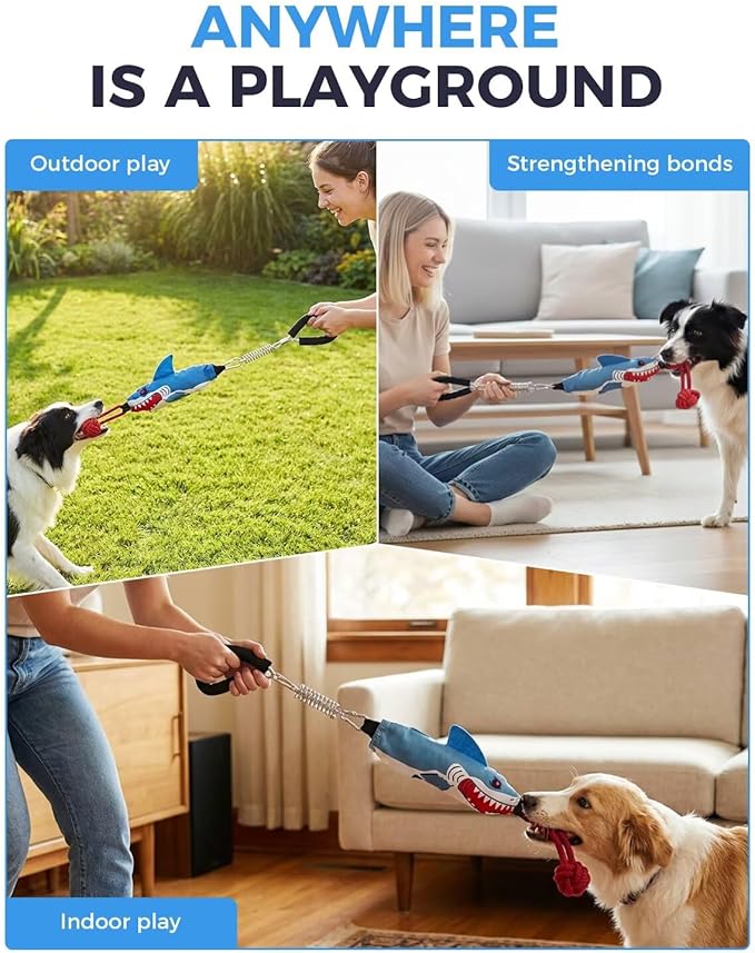 Tug of War Dog Toy with Handle, Dog Rope Toy for Aggressive Chewers, Interactive Dog Pull Toy for Training, Durable Rope Tug Toy for Medium Large Dogs