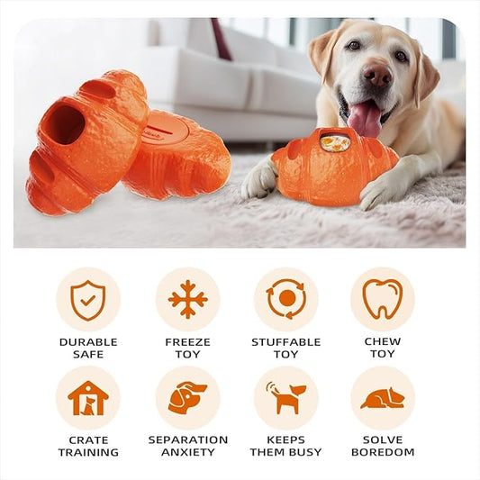 2 pcs Aggressive Chew Toys for Large Dogs, Anxiety Relief for Dogs Toy, Dog Frozen Treat Toy, Indestructible Chew Toys for National Pet Day Gifts Peanut Butter Reduces Anxiety