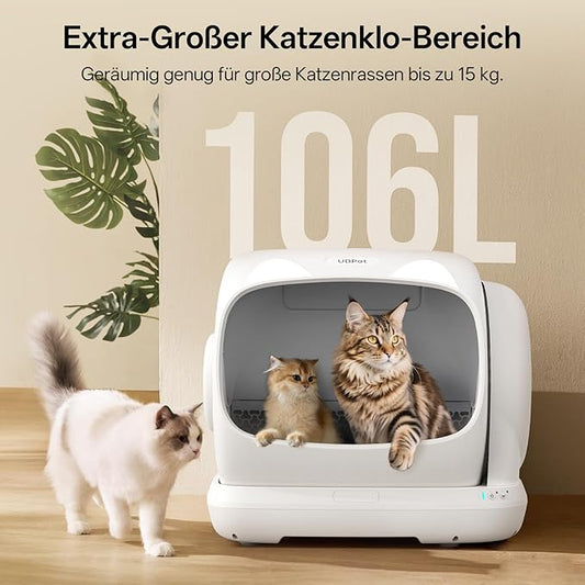 Self Cleaning Cat Litter Box, XXXL Automatic Litter Box for Multiple Cats, Weight Sensors Safety Protection, Smart APP Control, Odor Control, Works with Clumping/Bentonite/Mineral Litter