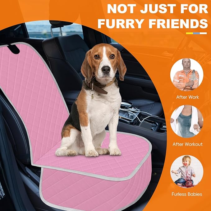 Tuwubi Dog Seat Cover Front Seat, Waterproof Car Seat Covers for Dogs, Scratch-Proof Captain Chair Bucket Seat Covers, Full Protection Pet Car Seat Protector for SUV MPV Trucks Sedans (S,Pink, 1 Set)