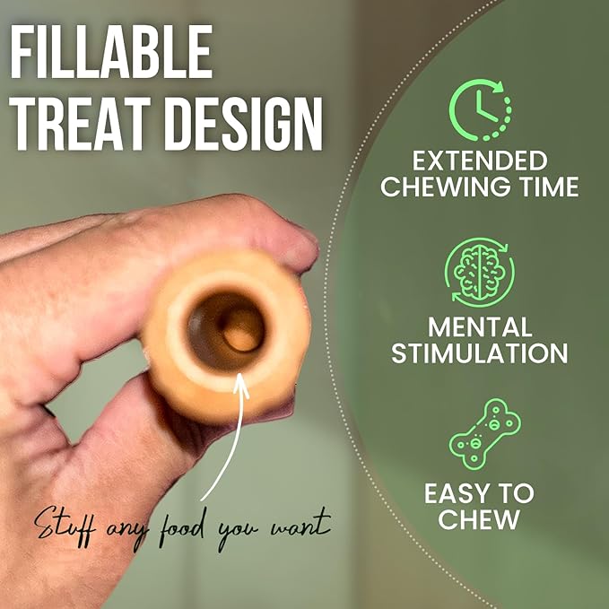 Durable Non-Splintering Dog Chew Toy for Small Breeds – 5.5” Bamboo-Shaped Stick with Natural Wood Bits, Eco-Friendly, Non-Toxic, Long-Lasting for Aggressive Chewers