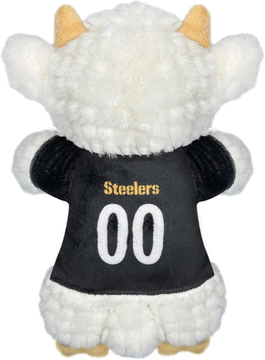 Pets First NFL Pittsburgh Steelers Goat Plush Toy for Dogs and Cats with Squeaker, Wearing a Team Jersey! Fun & Sporty Goat Shaped Dog Chew Toy, Interactive Pet Toy