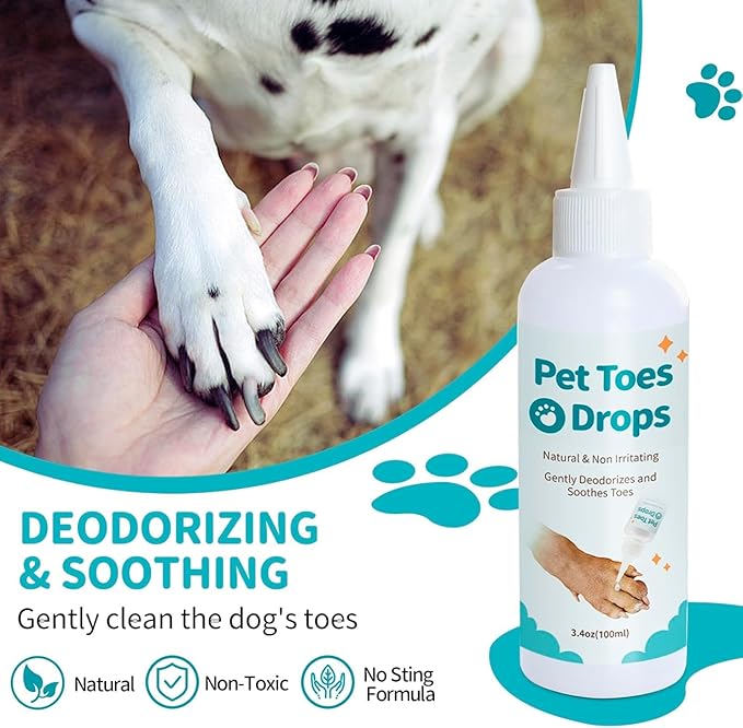 Dog Paw Cleaning Solution,3.4 FL Oz Pet Paw Cleaner,Dog Paw Cleaner, Pleasant Smell Dog Foot Cleaner, Deep Clean Paw Cleaner for Dogs and Cats,No Rinse Dog Paw Washer