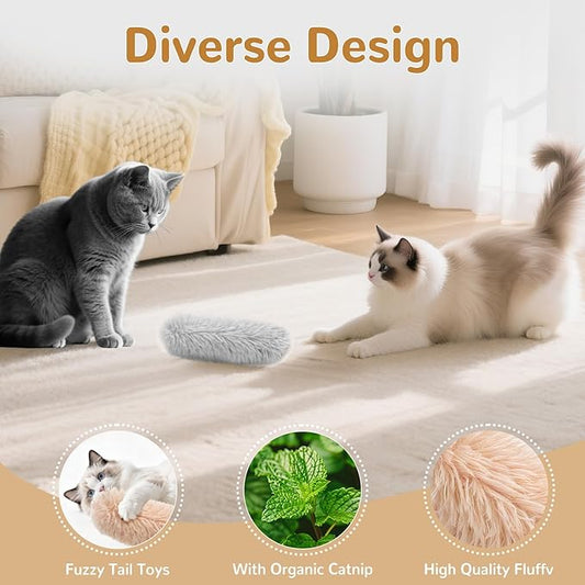Catnip Toys for Cats, Cat Kicker Toy with Crinkle Sound, Interactive Kitten Toys, Durable Plush Chew Toys for Indoor Cats(Green Orange Grey, 3)