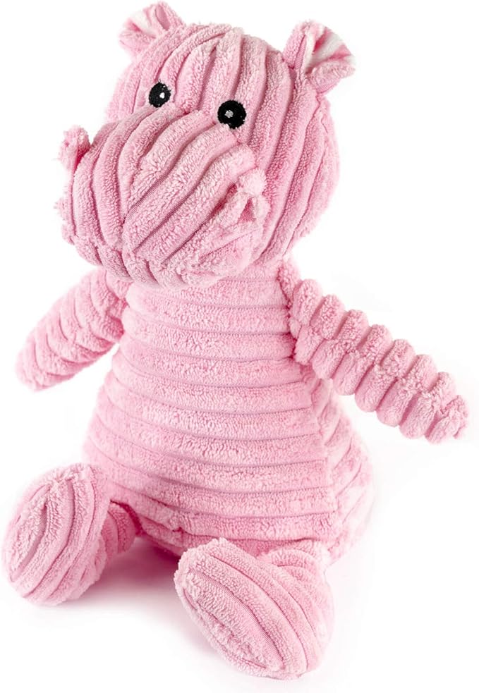 Giftable World Metropawlin Pet Plush Pet Toy Striped Corduroy with Squeaker and Crinkle Ears Dog Chew Toy