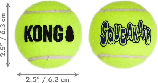 KONG Air Dog SqueakAir Dog Toy Tennis Balls, Medium