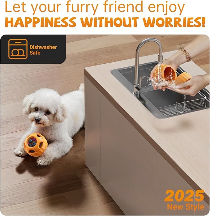 havit Frozen Dog Treats Toy to Keep Them Busy, Cognitive Dog Enrichment Toys,Interactive Toys Long Lasting, Easy to Clean (Orange)
