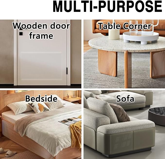 Anti Cat Scratch Furniture Protector, 2pcs 118 x 11.8in&7.9in Flexible Couch Corner Protector from Cat Claws,Single-Sided Sticky Couch Protectors, Cats Scratch Deterreent Tape (Transparent)