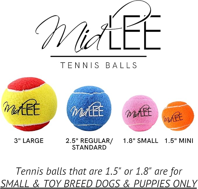 Midlee Squeaky Mini Tennis Ball for Dogs 1.5"- Pack of 12 (Orange/Blue)